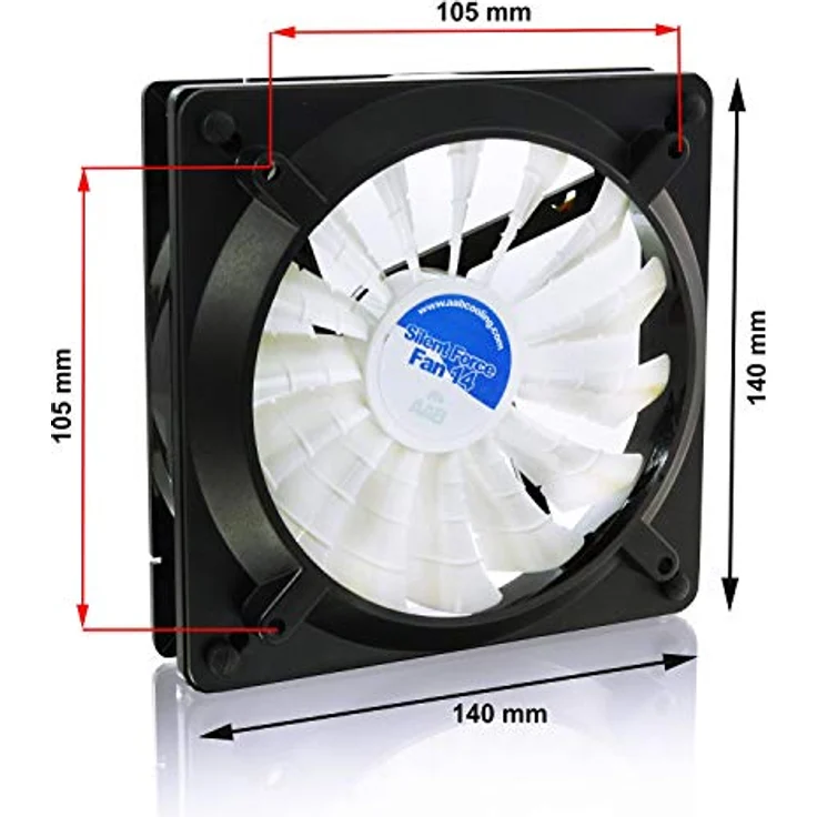 AAB Cooling Fan Adaptor Lüfter Adapter, 120mm auf 140mm schwarz transparent – Bild 4