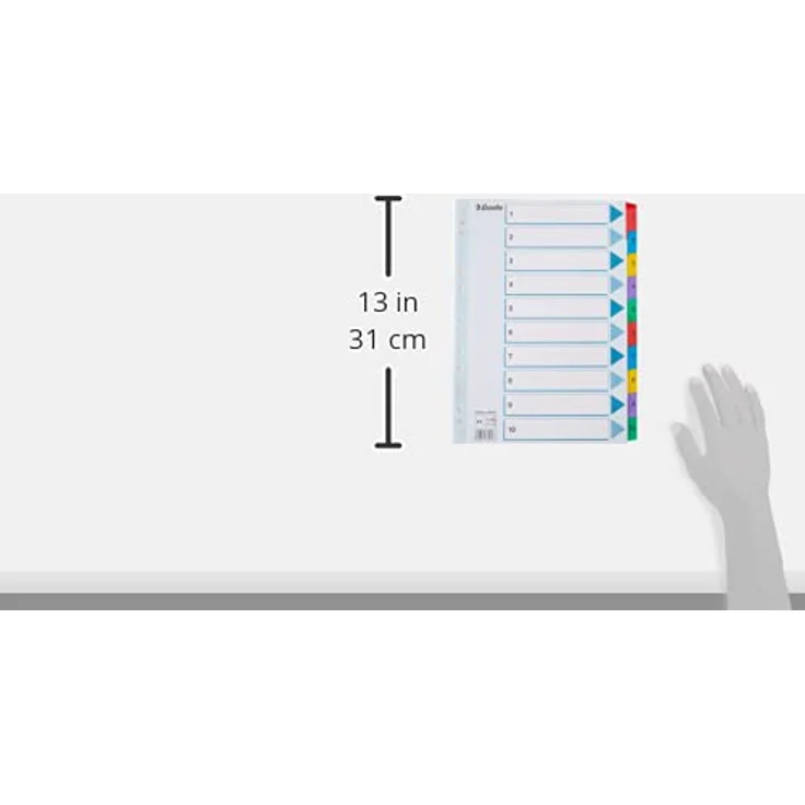 ESSELTE Aktenordner, A4, 1-10 Kartonregister, weiss – Bild 10