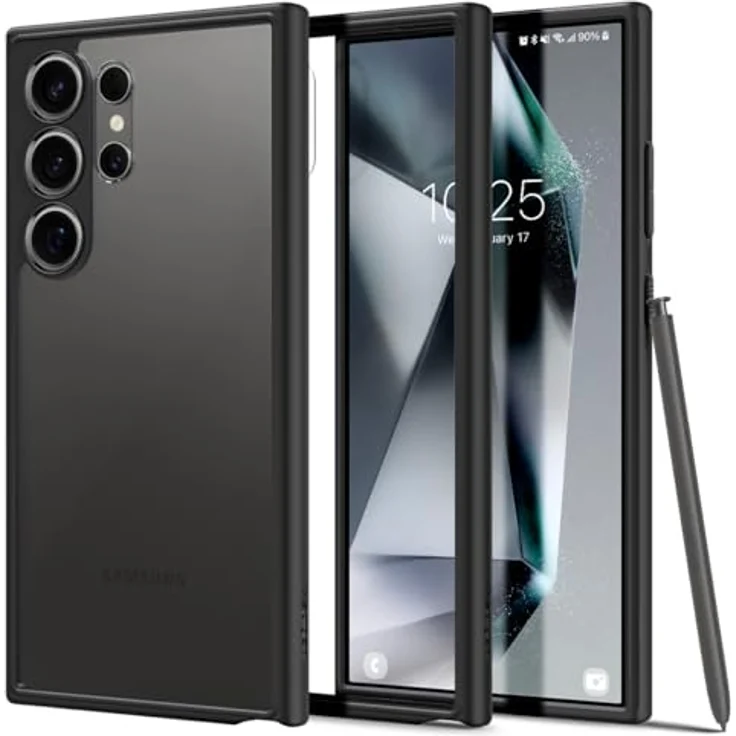Spigen Ultra Hybrid Hülle Kompatibel mit Samsung Galaxy S24 Ultra -Schwarz, Schutzhülle mit PC Platte, TPU-Rahmen und Air Cushion Technologie – Bild 1
