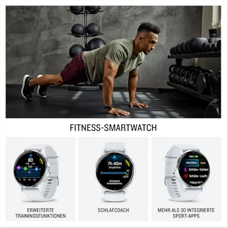 Garmin Venu 3S – GPS-Fitness-Smartwatch mit Bluetooth Telefonie, 1,1 Zoll AMOLED-Display, GarminPay, Rollstuhlmodus, elegante 41mm Variante – Bild 2