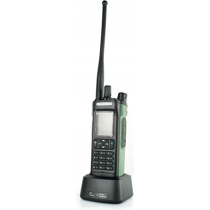 Baofeng DM-32E HTQ DMR Funkgerät mit Flugfunkband, Schwarz/Grün, LCD-Display, 2200 mAh Akku, Dualband