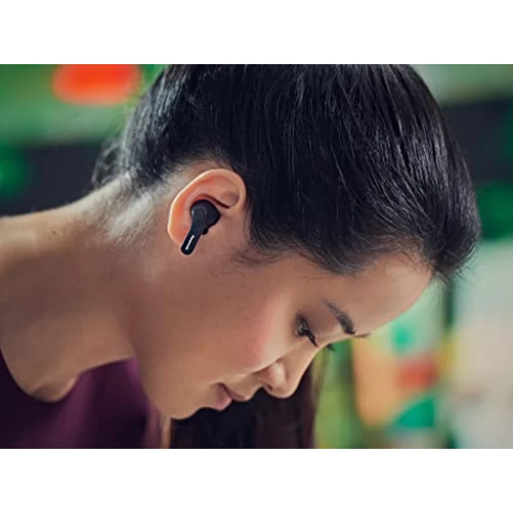 Panasonic RZ-B310WDE-K Kabellose Ohrhörer mit Noise Cancelling, 5.3 Bluetooth, bequemer In-Ear-Kopfhörer, Kopfhörer mit eingebautem Mikrofon, XBS, bis zu 16 Stunden Wiedergabe mit Ladebox, Schwarz – Bild 4