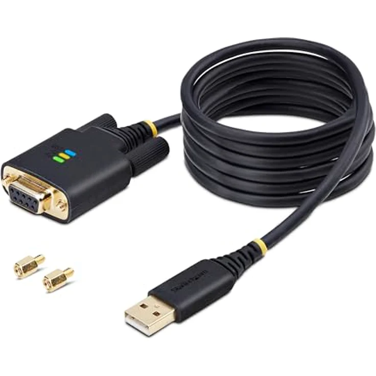 StarTech.com USB zu Null Modem Serial Adapter Kabel, 2m, FTDI, RS232, USB (M) zu DB-9 (W), schwarz, mit LED-Anzeigen – Bild 9