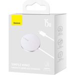 Baseus Wireless Charger Magnetic Simple Mini3, 15 W Silver (CCJJ040012)