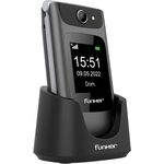 Funker C250 Comfort 4G - Klapphandy 4G für Senioren, Tasten und große Tasten, einfach zu bedienen, SOS-Taste, USB-C, 3 Direktspeicher, 2000 Kontakte, 1450mAH-Akku, Ladestation