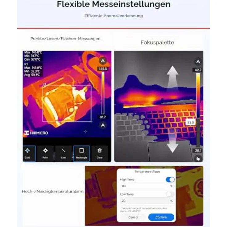 HIKMICRO Mini E Wärmebildkamera, -20 bis 400 °C, 96 x 96 Pixel, 25 Hz, kompakt für Hausinspektionen – Bild 8