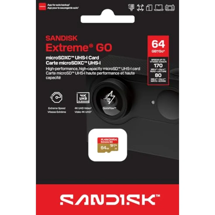 SanDisk Extreme Go, microSDHC UHS-I Karte mit 64 GB, A2, Video Class V30, UHS-I U1 – Bild 3