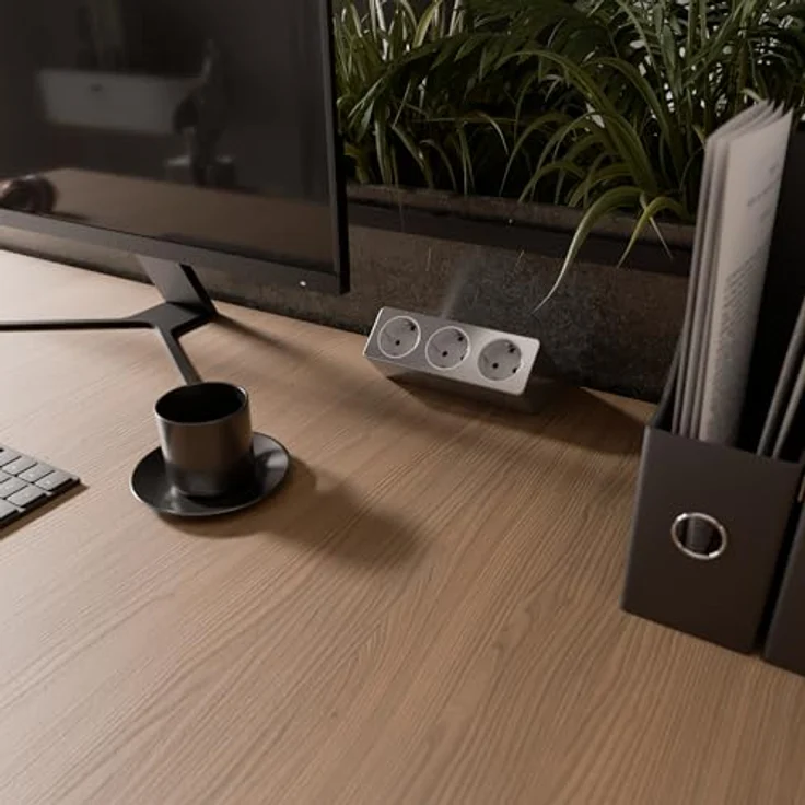 kalb Luxor 3-Fach Steckdose, EU-Schutzkontakt, 2m Kabel, Tischklemme, Untertischmontage, Bürosteckdose, Mehrfachsteckdose Tisch, 230VAC, Schreibtischsteckdose, Flexibel montierbar, Kabelmanagement, – Bild 2