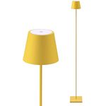 SIGOR Nuindie Stehleuchte - Dimmbare LED Akku-Stehlampe Indoor & Outdoor, IP54 spritzwassergeschützt, Höhe 120 cm, aufladbar mit Easy Connect, 12 h Leuchtdauer, sonnengelb