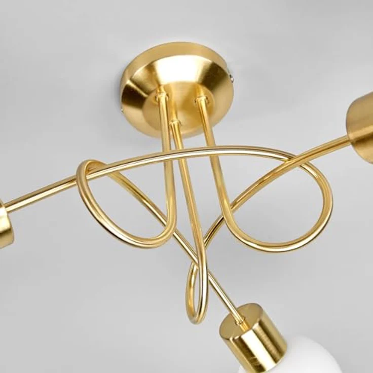 Lindby Deckenlampe 'Elaina' in Gold/Messing aus Metall (3 flammig, E14) - Hochwertige Deckenleuchte für gemütliche Wohnzimmeratmosphäre – Bild 5