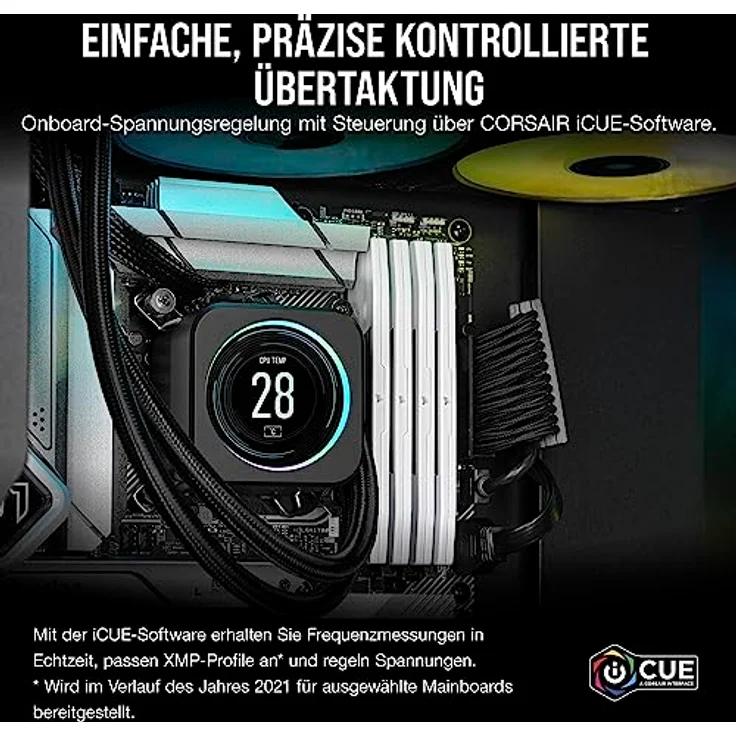 Corsair VENGEANCE DDR5 RAM 64GB (2x32GB) 5600MHz CL40 Intel XMP iCUE Kompatibel Computer Speicher - Weiß (CMK64GX5M2B5600C40W) – Bild 4