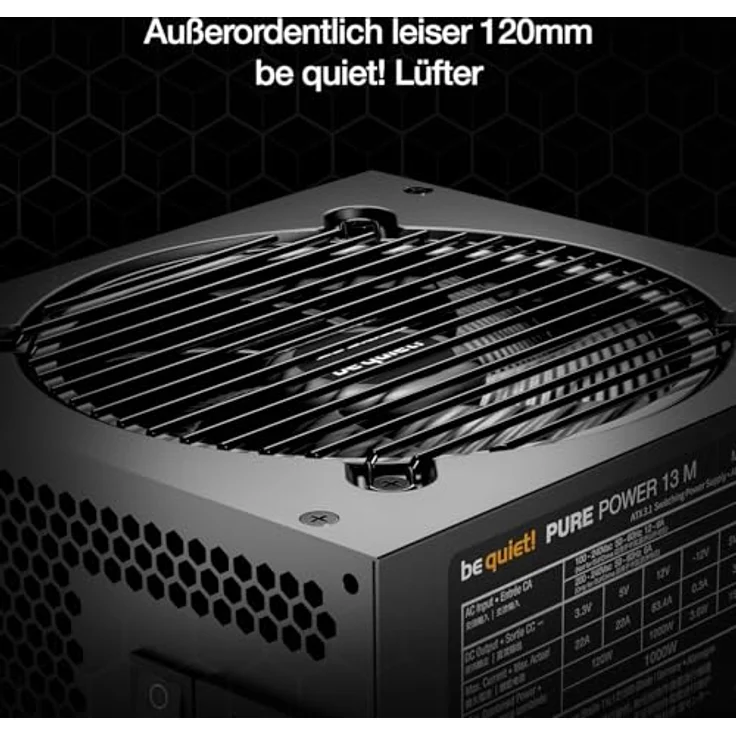 be quiet! Pure Power 13 M 850W Netzteil, 80 Plus® Gold, ATX 3.1 für PCIe 5.1 GPUs, 120mm Lüfter, semi-passiver Betrieb, LLC-Technologie, Single-Rail – Bild 4
