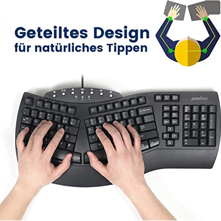 Perixx PERIBOARD-512 - Tastatur - USB - QWERTZ - Deutsch - Schwarz (11523) – Bild 2