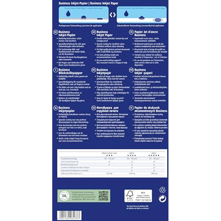AVERY Zweckform Art. 2681 Business Inkjet Papier (50 Blatt, 200 g/m², A4, mattes Druckerpapier, beidseitig beschichtet & bedruckbar, sofort trocken & wischfest, Flyerpapier für Inkjet-Drucker) weiß – Bild 2