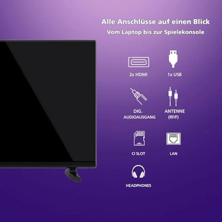 JVC 32 Zoll Fernseher/TiVo Smart TV (HD-Ready, HDR, Triple-Tuner, 6 Monate HD+ inkl.) LT-32VH5355 – Bild 4