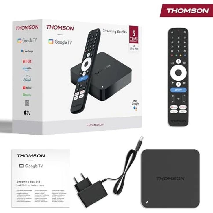 Thomson Streaming Box 245, 4K UHD Google TV, Live-TV, Dolby Atmos, 32GB Speicher, WLAN, Bluetooth 5.0, HDMI 2.1 – Bild 5