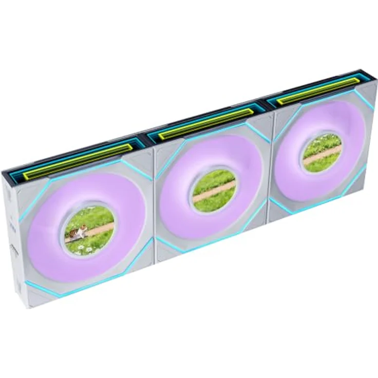 Lian Li UNI FAN SL-INF LCD FLEX, 120mm Wireless Lüfter mit ARGB und LCD, 3er-Pack mit Controller, weiß – Bild 1