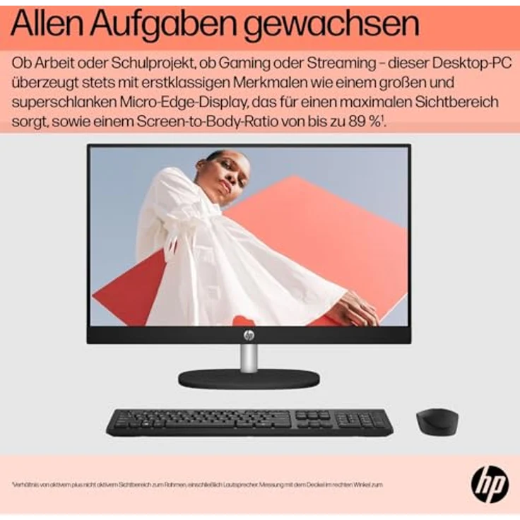 HP 24-cr0400ng All-in-One-PC - 60,5 cm (23.8") Full HD - AMD Ryzen 5 - 8 GB - 512 GB - Windows 11 Home - Muschelweiß – Bild 6