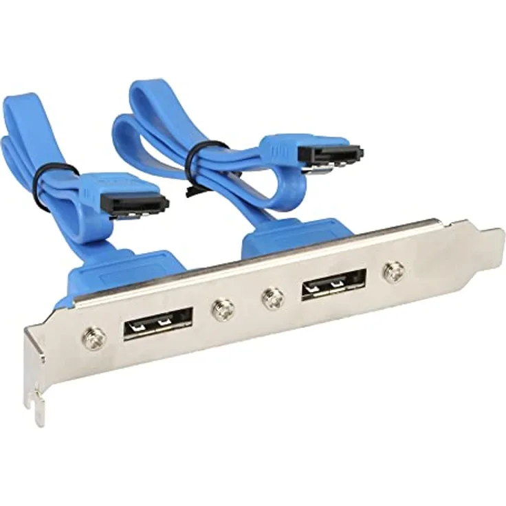 InLine 27904 eSATA Slotblech, 2x eSATA Buchse extern auf intern SATA Stecker, 0,3m