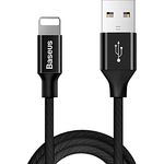 Baseus Yiven USB / Lightning Ladekabel, geflochtenes Textilkabel, 1,8m, schwarz, 2A schnelles Laden und Datenübertragung