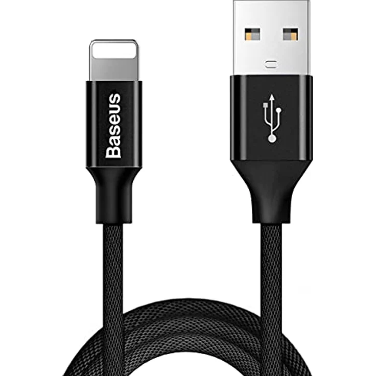 Baseus Yiven USB / Lightning Ladekabel, geflochtenes Textilkabel, 1,8m, schwarz, 2A schnelles Laden und Datenübertragung – Bild 1