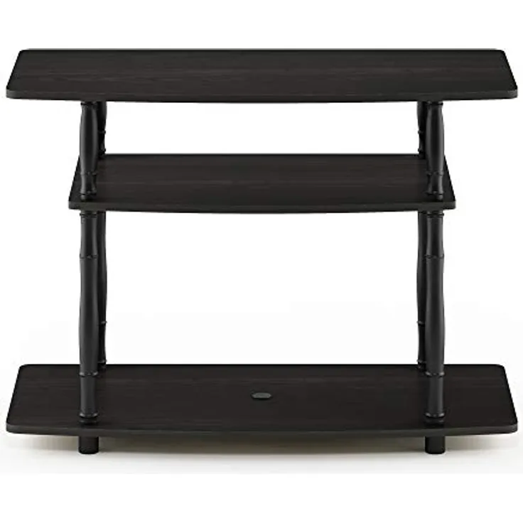 Furinno TV-Schrank mit 3 Ebenen, holz, Espresso/Schwarz, 40.13 x 80 x 59.18 cm