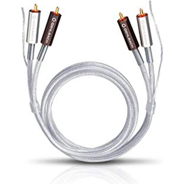 Oehlbach Silver Express Plus 150 - Erstklassiges Stereo Phono Cinch-Kabel Set für Plattenspieler & Verstärker - SPOFC & 2-Fach Schirmung - 1,50 m - Silber – Bild 1