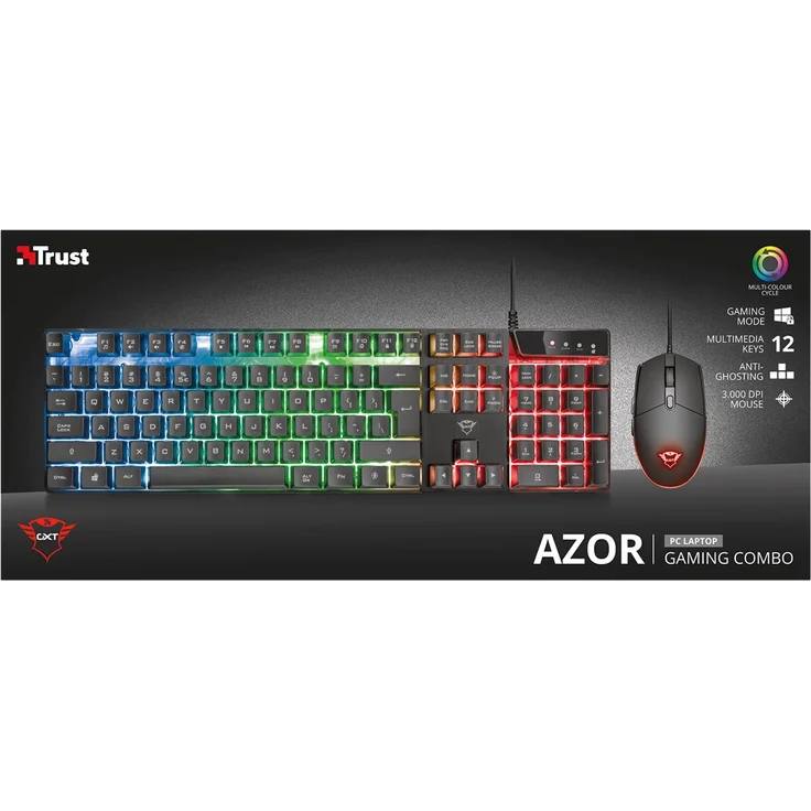 Trust Gaming GXT 838 Azor Gaming Combo - Tastatur-und-Maus-Set - hintergrundbeleuchtet - USB (23289) Deutsches Tastaturlayout QWERTZ – Bild 12
