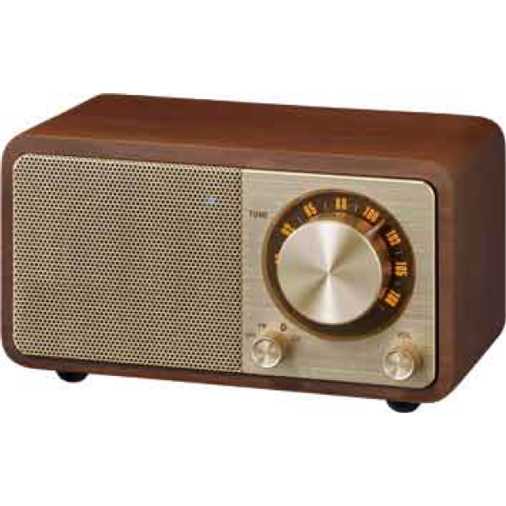 Sangean WR-7 tragbares Desktop-Radio (FM-RDS-Tuner, Bluetooth, AUX-In, integrierter Lautsprecher, Akkubetrieben(aufladbar)) , Walnuss – Bild 2
