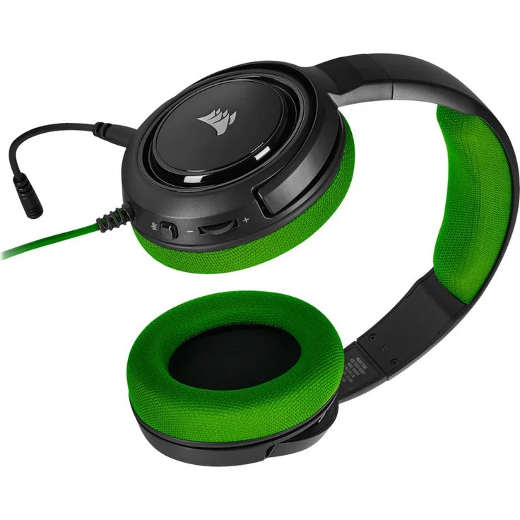 Corsair HS35 Stereo Gaming Headset (50mm Neodym Lautsprecher, Abnehmbares Unidirektionales Mikrofon, Federleichtes Design, für Xbox One, PS4, Nintendo Switch und Mobilgeräte) grün – Bild 7