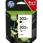 HP 303 Multipack Original Druckerpatronen für HP ENVY Photo 6230, 7130, 7830, Schwarz, Cyan, Magenta, Gelb, XL