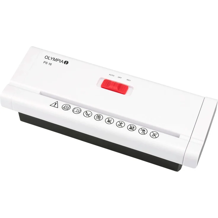Olympia PS 16 Aktenvernichter Aufsatz mit Streifenschnitt (Sicherheitsstufe P2, 6 Blätter 80g-m², Teleskoparm, Papierschredder für Papierkorb, Mobiler Reisswolf fürs Büro) weiß – Bild 4