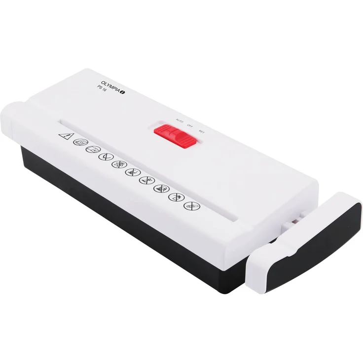 Olympia PS 16 Aktenvernichter Aufsatz mit Streifenschnitt (Sicherheitsstufe P2, 6 Blätter 80g-m², Teleskoparm, Papierschredder für Papierkorb, Mobiler Reisswolf fürs Büro) weiß – Bild 5