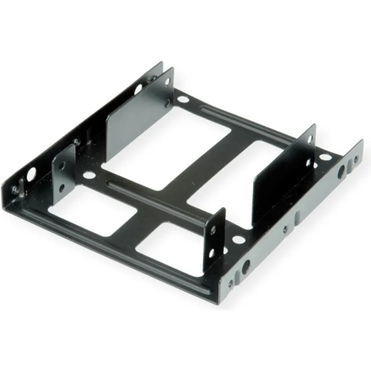 HDD/SSD Montageadapter, 3.5'' Rahmen für 2x 2.5'' HDD/SSD, Metall, schwarz (16.01.3008)
