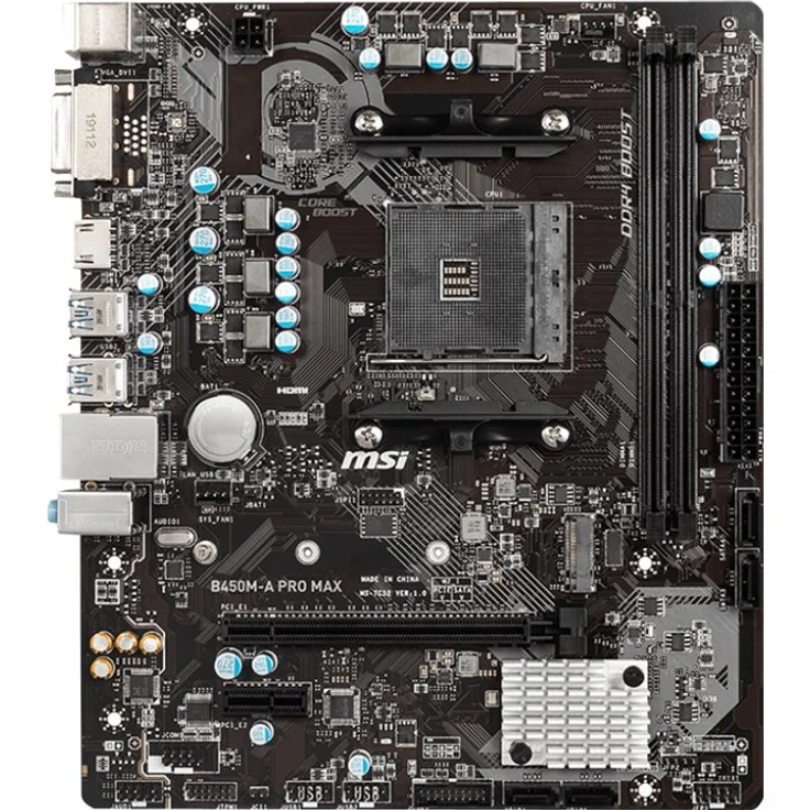 MSI B450M-A PRO MAX - micro ATX, AMD B450, Sockel AM4, Dual-channel DDR4 (B450M-A PRO MAX) – Bild 2