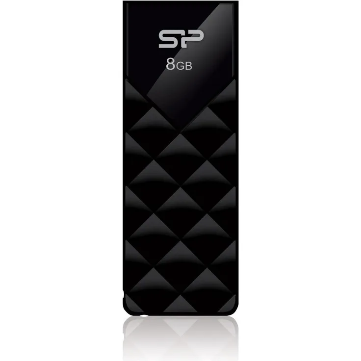 Silicon Power Ultima U03 8GB 8GB USB 2.0 Typ A Schwarz USB-Stick - USB-Sticks (USB 2.0, Typ A, Dia, Schwarz, , FCC, 0-70 °C)