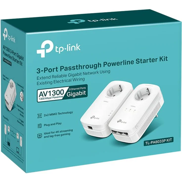 TP-Link Powerline AV1300 Passthrough, HomePlug AV2, RJ-45, 2er-Pack (TL-PA8033P-KIT) – Bild 5