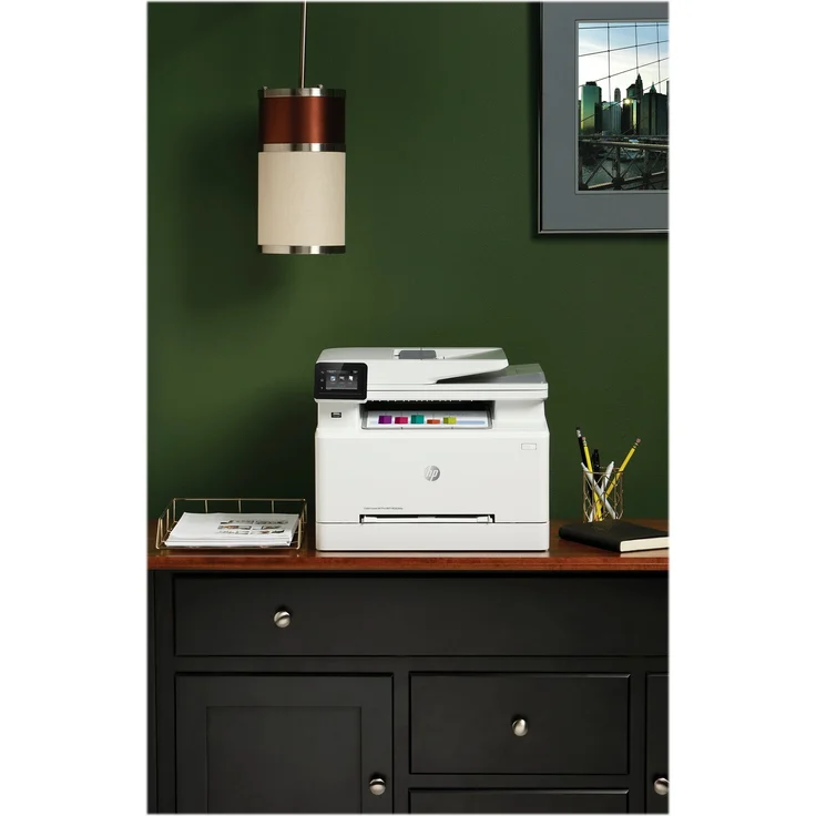 HP Color LaserJet Pro MFP M283fdw (4-in-1) Multifunktionsdrucker - (Laser) Farbe, Druckgeschwindigkeit: 21 s/w, 21 Farbe, Auflösung: 600 x 600, USB, LAN, WLAN, AirPrint, WiFi-Direct, Cloud Print (7KW75A) – Bild 9
