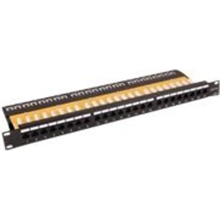 EFB Patchpanel Cat.6 UTP 48,30cm (19 Zoll)/1HE 24xRJ45 schwarz (37583SW.1)