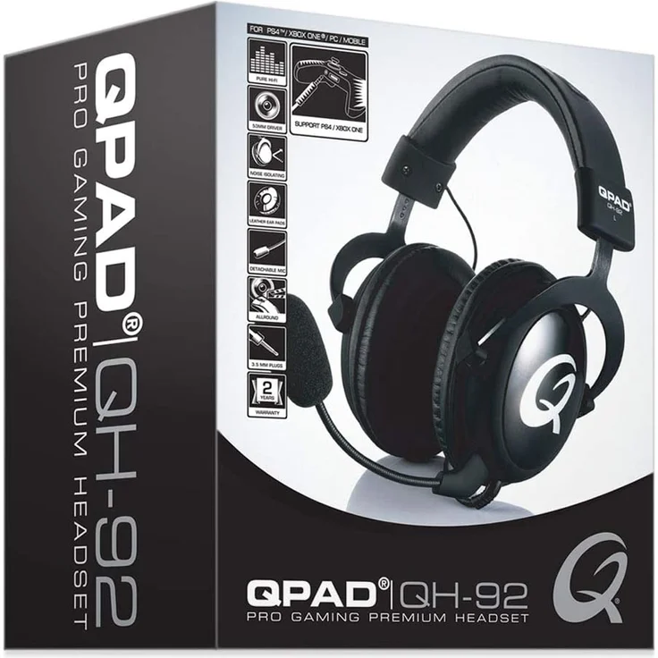 QPAD QH-92 Pro Gaming Headset Premium - Kopfhörer für PC-Gaming - PS4 - XBox - Nintendo Switch - Laptop - Smartphone und Tablet - Over Ear - 53-mm Treiber und Mikrofon mit Rauschunterdrückung – Bild 5