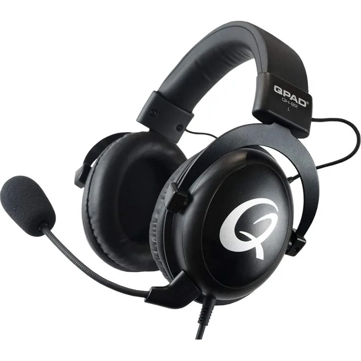 QPAD QH-92 Pro Gaming Headset Premium - Kopfhörer für PC-Gaming - PS4 - XBox - Nintendo Switch - Laptop - Smartphone und Tablet - Over Ear - 53-mm Treiber und Mikrofon mit Rauschunterdrückung
