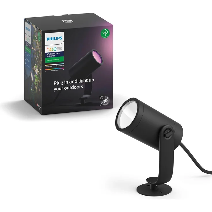 Philips Hue White and Color Ambiance LED Gartenstrahler Lily 1er Basis-Set, dimmbar, bis zu 16 Millionen Farben, steuerbar via App, kompatibel mit Amazon Alexa (Echo, Echo Dot) – Bild 6
