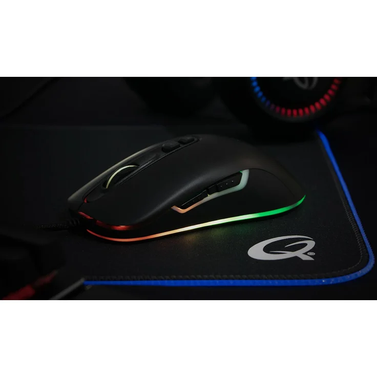 QPAD DX-80 Pro Gaming Maus, Optical Mouse, bis zu 8.000 DPI, LED Beleuchtung, Schwarz – Bild 4