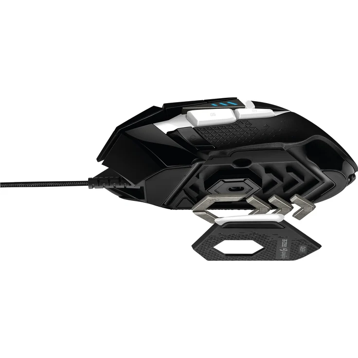 Logitech G502 Hero Gaming Maus Special Edition, Hero 16000 DPI Sensor, RGB-Beleuchtung, Gewichtstuning, 11 Programmierbare Tasten, Benutzerdefinierte Spielprofile, EU Version, PC-Mac - Schwarz-Weiß – Bild 4