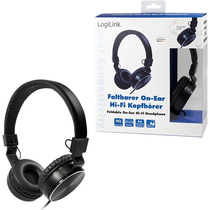 LogiLink HS0049BK Over-Ear-Kopfhörer, schwarz – Bild 5