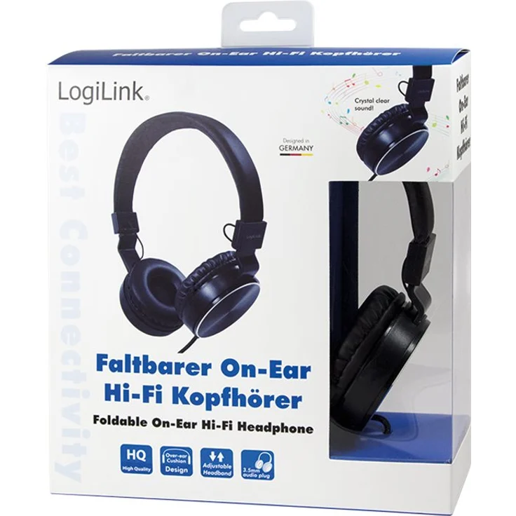 LogiLink HS0049BK Over-Ear-Kopfhörer, schwarz – Bild 2