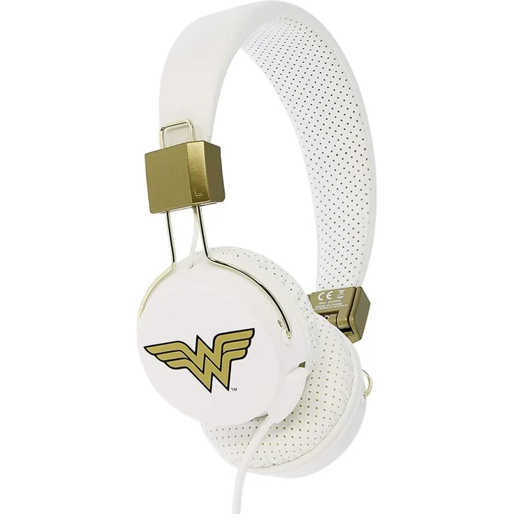 OTL Technologies TWEEN Kinder Kopfhörer Wonder Woman (faltbar, gepolsterte Bügel, buntes DC Design, für Jungen und Mädchen) Weiß-Gold – Bild 2