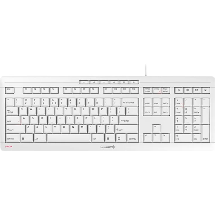 CHERRY STREAM - Tastatur - USB - QWERTY - US mit Euro-Symbol - CHERRY SX - Grau-Weiß (JK-8500EU-0) – Bild 1