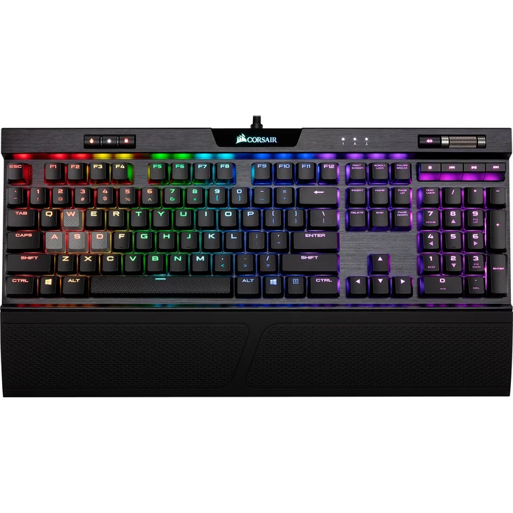 CORSAIR Gaming K70 RGB MK.2 LOW PROFILE RAPIDFIRE Mechanical - Tastatur - backlit - USB - USA QWERTY - CHERRY MX Low Profile RGB Speed - eloxiertes Aluminium (CH-9109018-NA) – Bild 7