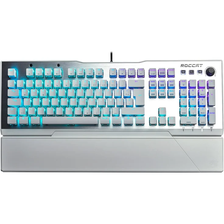 Roccat Vulcan 122 - Mechanische Gaming Tastatur, AIMO LED Einzeltastenbeleuchtung, Titan Switches, Aluminiumoberfläche, Multimedia-Tasten, Handballenauflage, Tactile Switch, weiß (Englisch QWERTY) – Bild 2